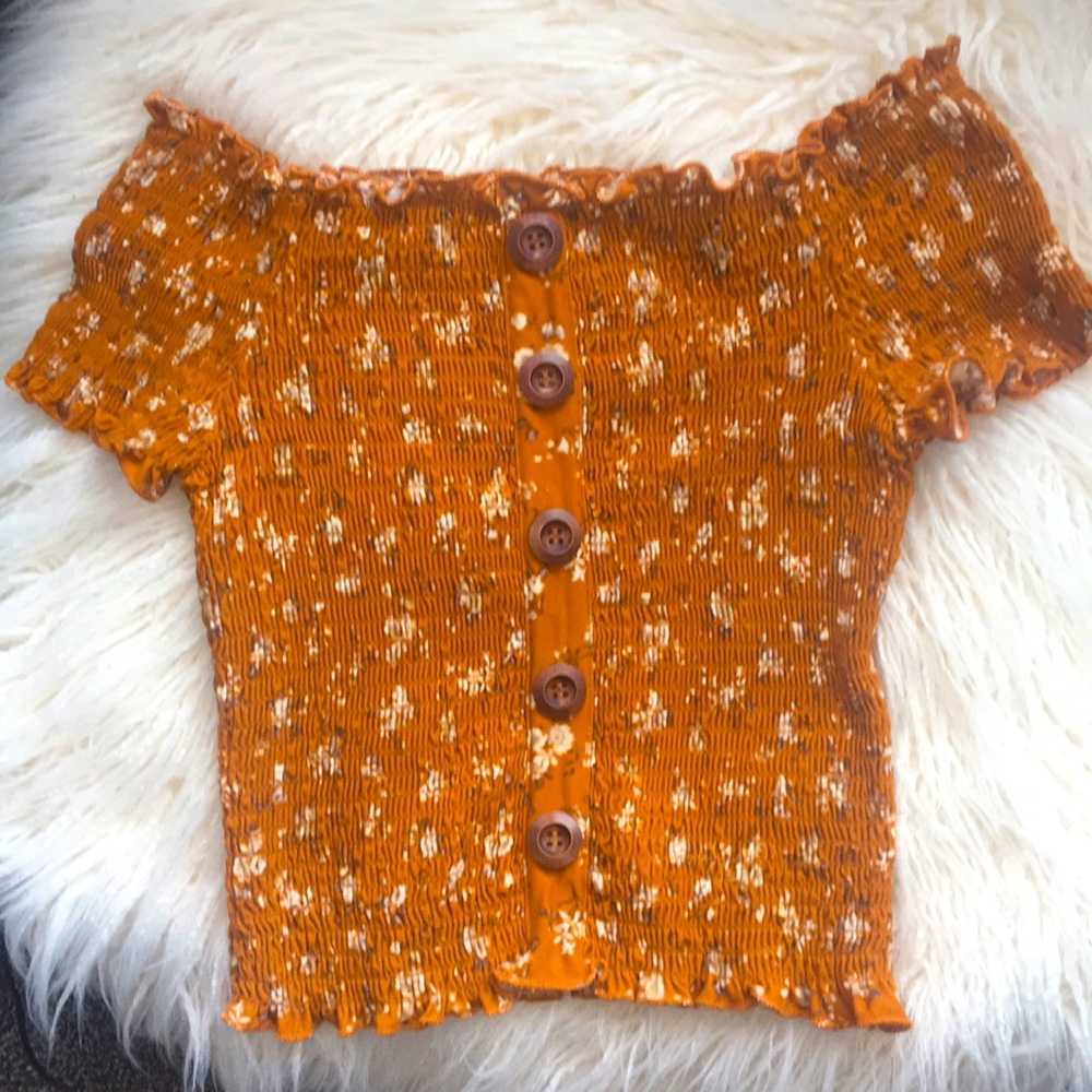Yellow/orange crop top from rue 21